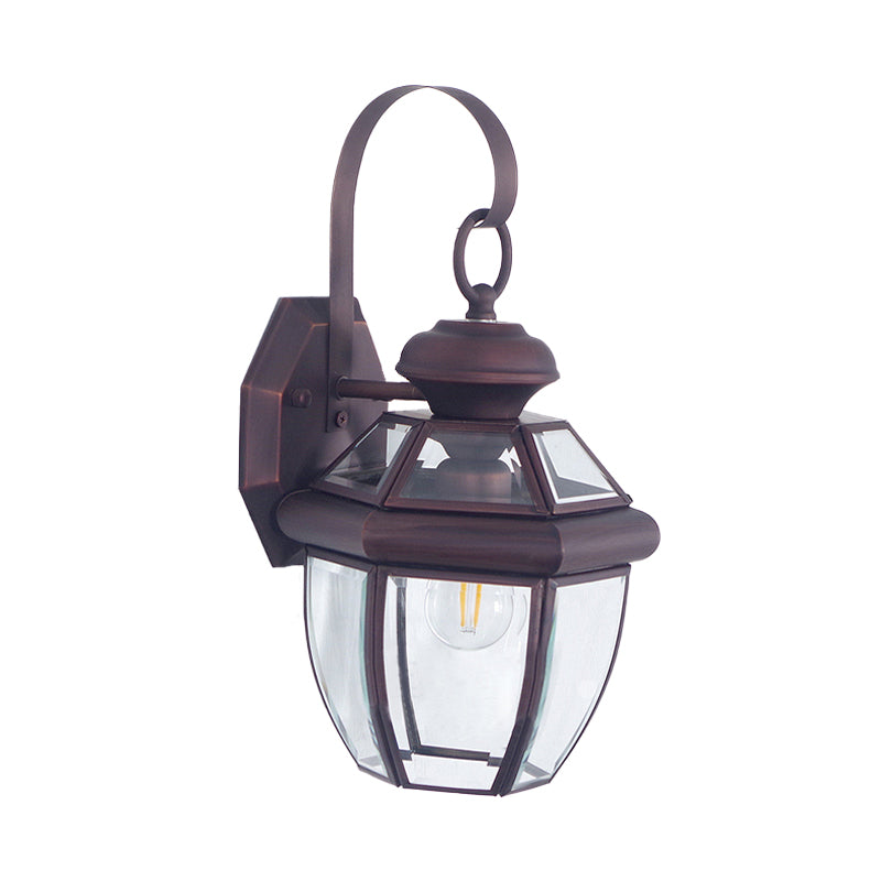 Vivolux | 1 Glühbirnen-Glas-Halterlampe Tradition Klarglas Wandbeleuchtung Leuchte in Schwarz/Messing für Nachttische