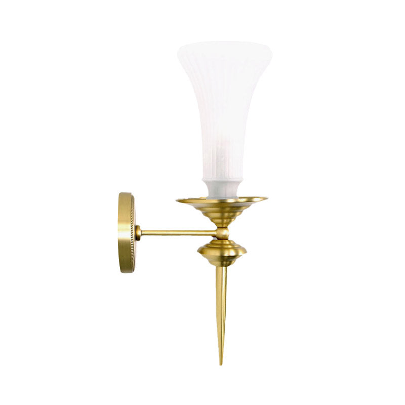 Vivolux | Trumpet Melkglas Wandlamp Tradition 1 Hoofd Gouden Plafondmontage Wandlamp voor Hal