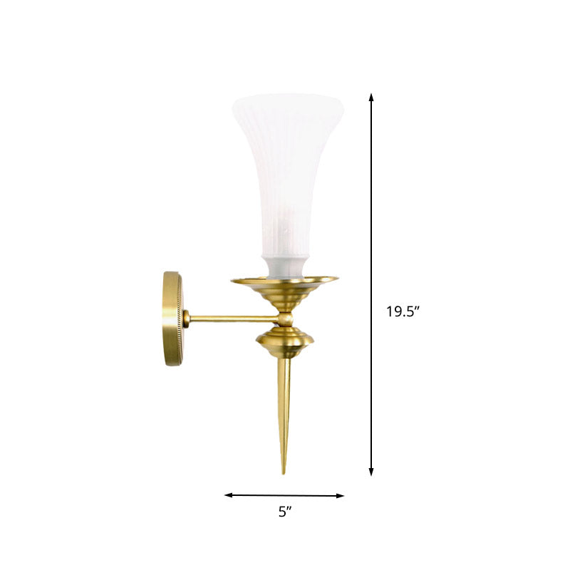 Vivolux | Trumpet Melkglas Wandlamp Tradition 1 Hoofd Gouden Plafondmontage Wandlamp voor Hal