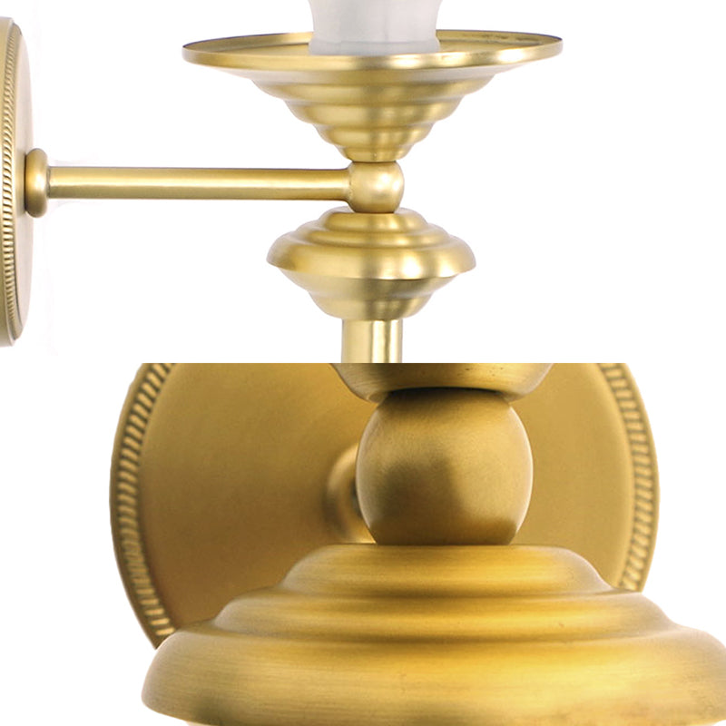 Vivolux | Trumpet Melkglas Wandlamp Tradition 1 Hoofd Gouden Plafondmontage Wandlamp voor Hal
