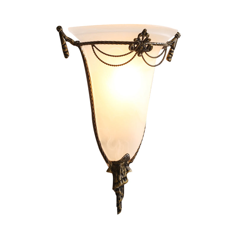 Vivolux | Witte Glazen Trompet Wandlamp Traditionary 1 Hoofd Wandlamp Armatuur voor Woonkamer