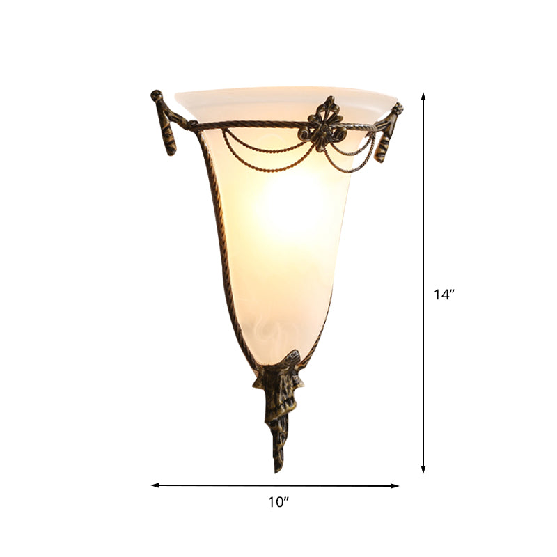 Vivolux | Witte Glazen Trompet Wandlamp Traditionary 1 Hoofd Wandlamp Armatuur voor Woonkamer