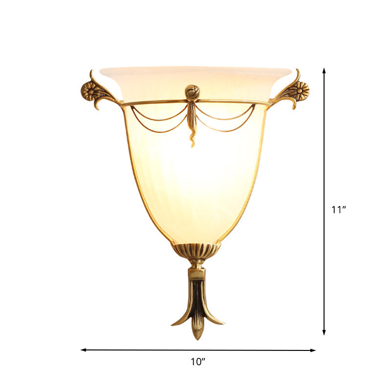 Vivolux | 1 Glühbirne Weit Spreizende Wandleuchte Traditions Weißes Glas Wandbeleuchtungsgerät für Nachttische