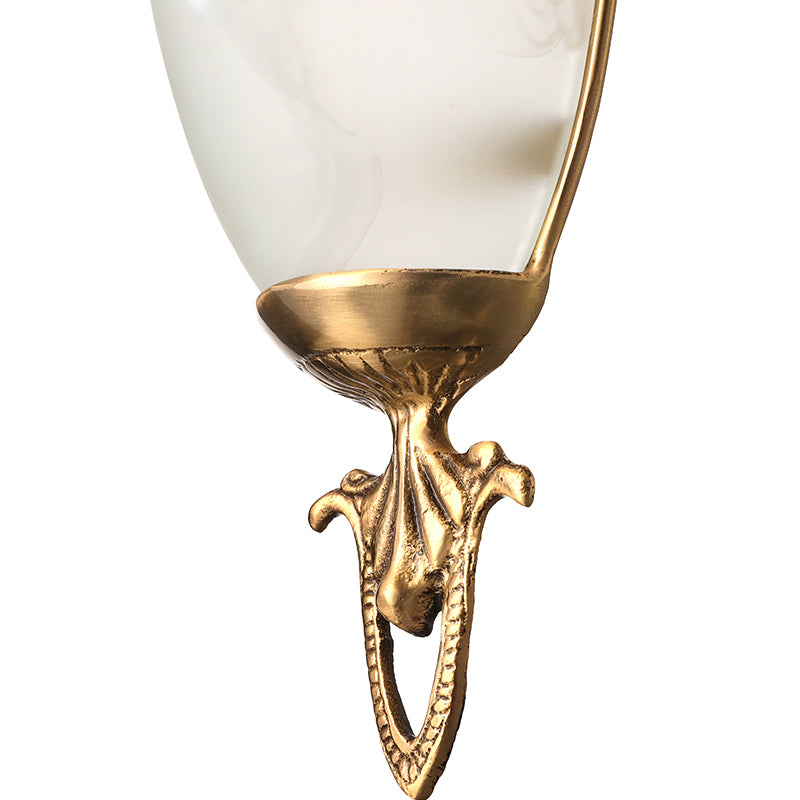 Vivolux | Traditionelle Trompeten Wandmontage Beleuchtung Frosted Glas 1 Kopf Wandlampe in Messing