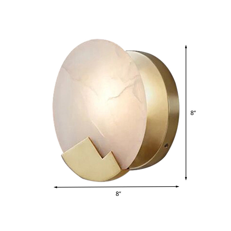 Vivolux | Traditionele Kaars Wandmontage Verlichting Metaal 1 Hoofds Wandlamp in Goud met Ronde Marmer