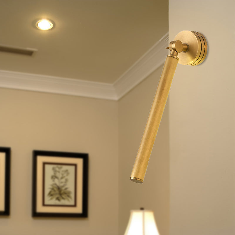 Vivolux | Tube Metal Wandlamp Traditie LED Opbouw Wandlamp in Goud met Verstelbare Arm