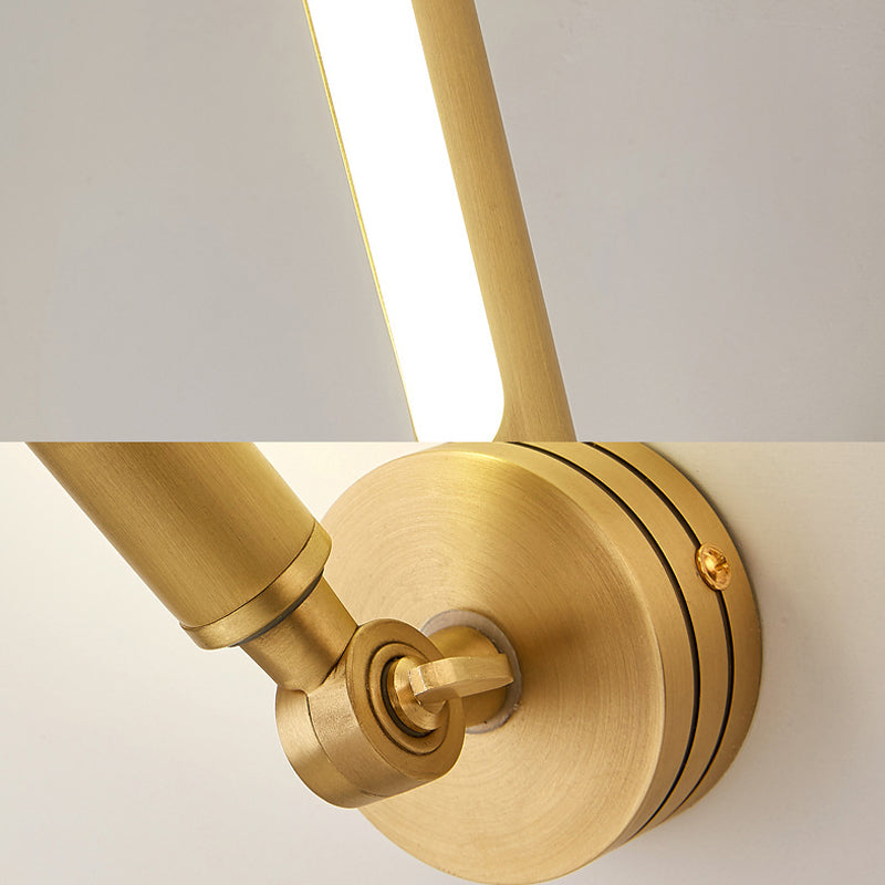 Vivolux | Tube Metal Wandlamp Traditie LED Opbouw Wandlamp in Goud met Verstelbare Arm