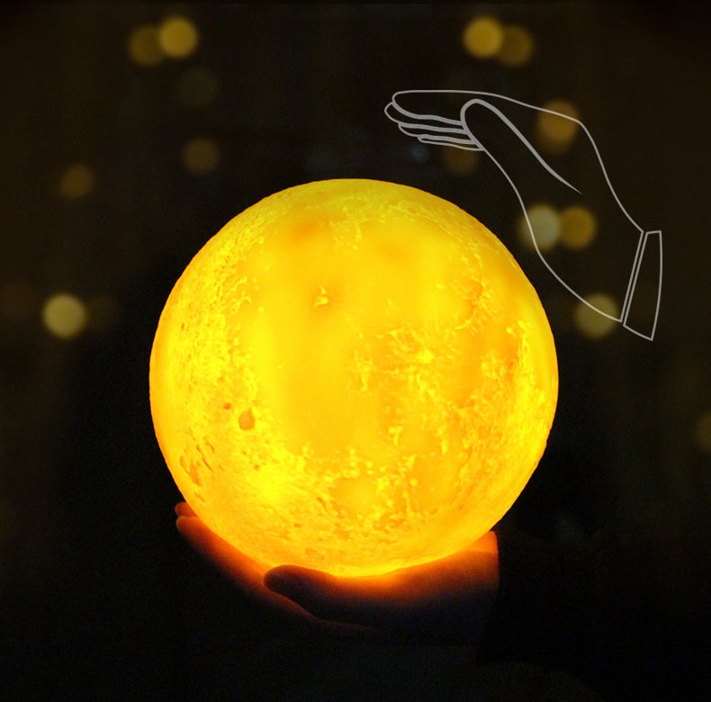 Vivolux | Kreative Mini Wiederaufladbare 3D Gedruckte Mond 1-Licht LED Tischlampe