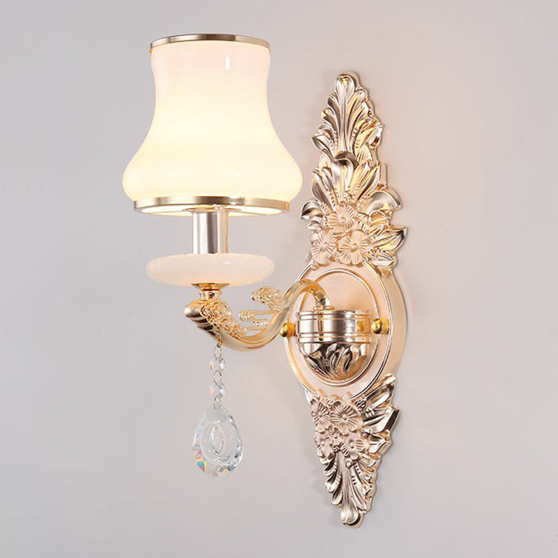 Vivolux | Victorian Kerzenwand-Sconces Beleuchtung Metall Wandmontage Licht mit Schirm und Kristall Dekor
