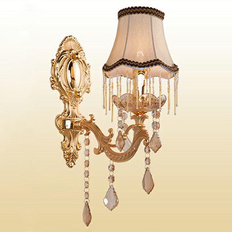 Vivolux | Victorian Kerzenwand-Sconces Beleuchtung Metall Wandmontage Licht mit Schirm und Kristall Dekor