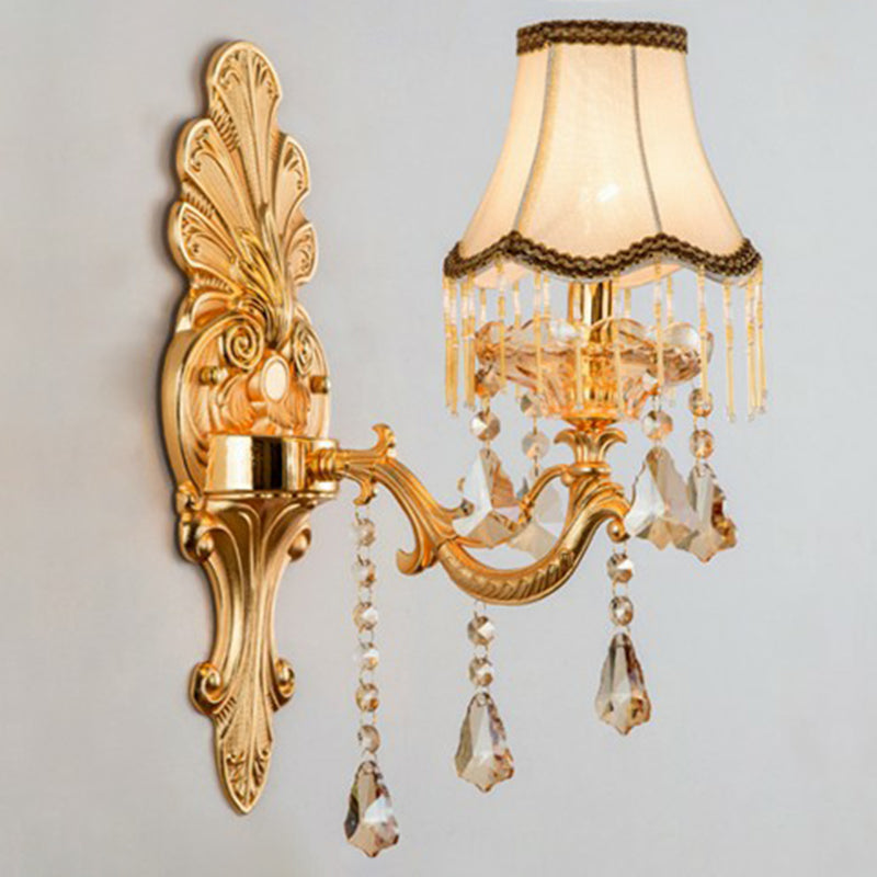 Vivolux | Victorian Kerzenwand-Sconces Beleuchtung Metall Wandmontage Licht mit Schirm und Kristall Dekor