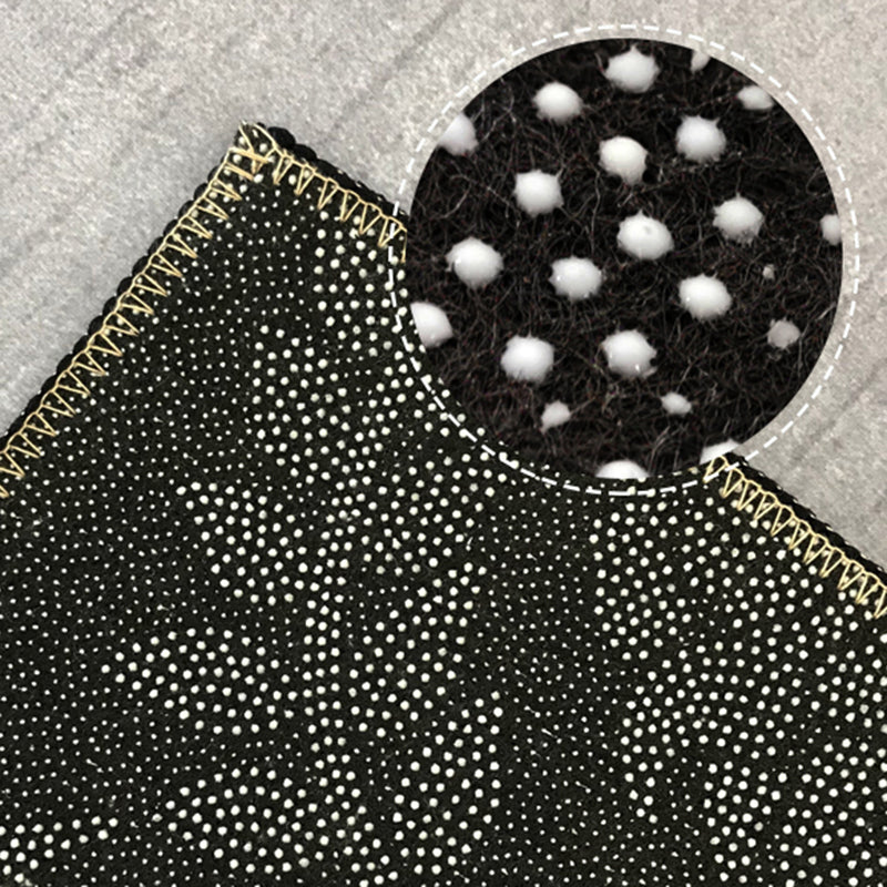 Vivolux | Nordic Geometric Gedruckter Teppich Schwarze Baumwollmischung Bereichsteppich Rutschfest Haustierfreundlich Pflegeleicht Innen Teppich für Wohnzimmer