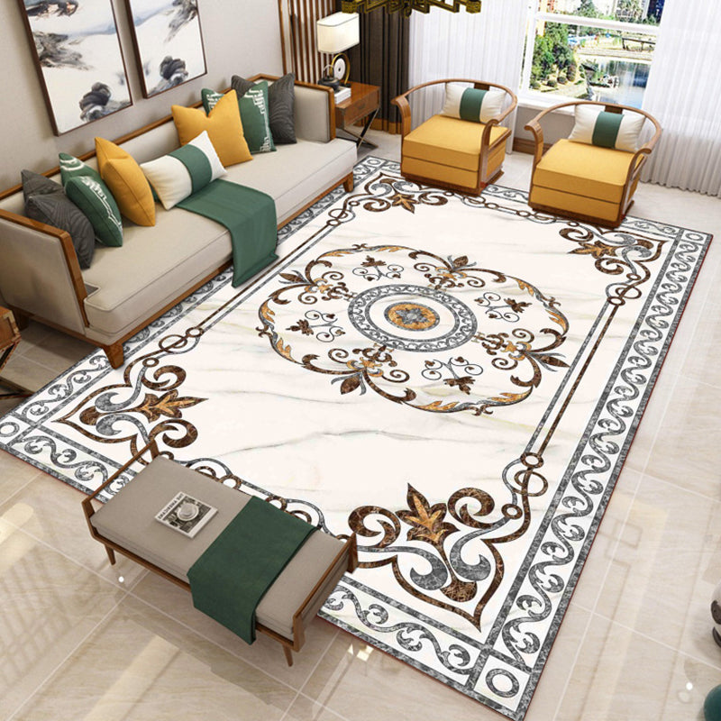 Vivolux | Trendige Wohnzimmerteppich Multicolor Blumenbedruckter Bereichsteppich Synthetik Rutschfeste Rückseite Fleckenresistenter Innenteppich