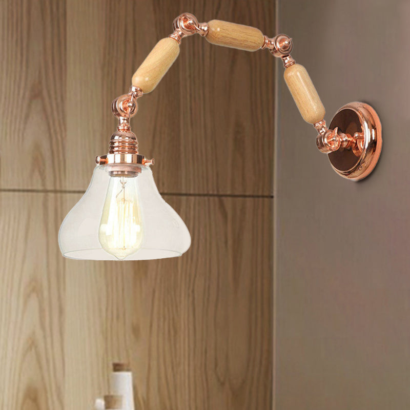 Vivolux | 1 Glühbirne Wandlampe mit Kegelschirm Klarglas Industrielle Wohnzimmer Wandleuchte Beleuchtung