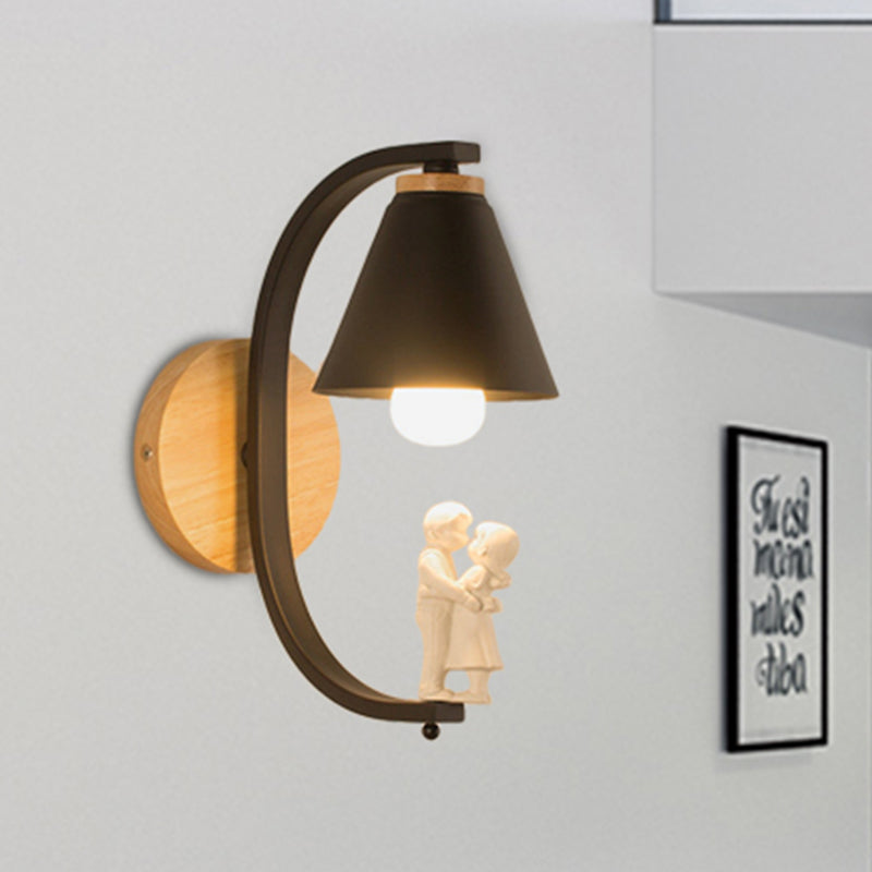 Vivolux | Romantische kegelförmige Wandleuchte mit Koppel Metall 1 Lampe Wandlicht für Studierzimmer
