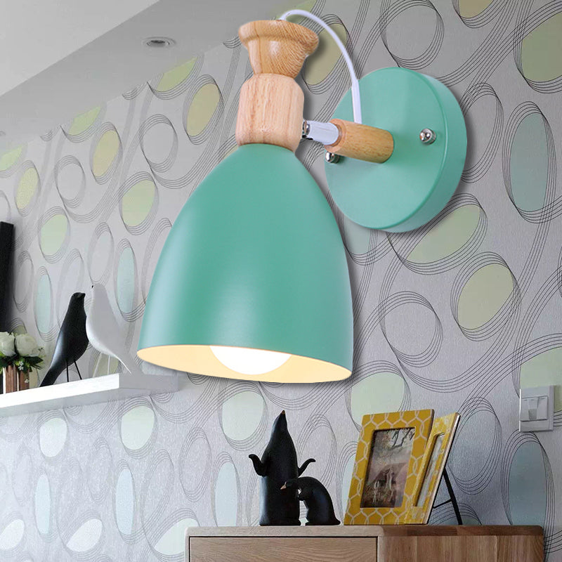 Vivolux | Nordic Stijlvolle Koepel Wandlamp Draaibaar Metaal Één Gloeilamp Ondertoon Wandlamp voor Kleuterschool