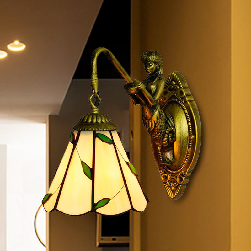 Vivolux | 1 Hoofdmontage Verlichting Tiffany Lily Blauw/Geel Glazen Wandlamp voor Gang