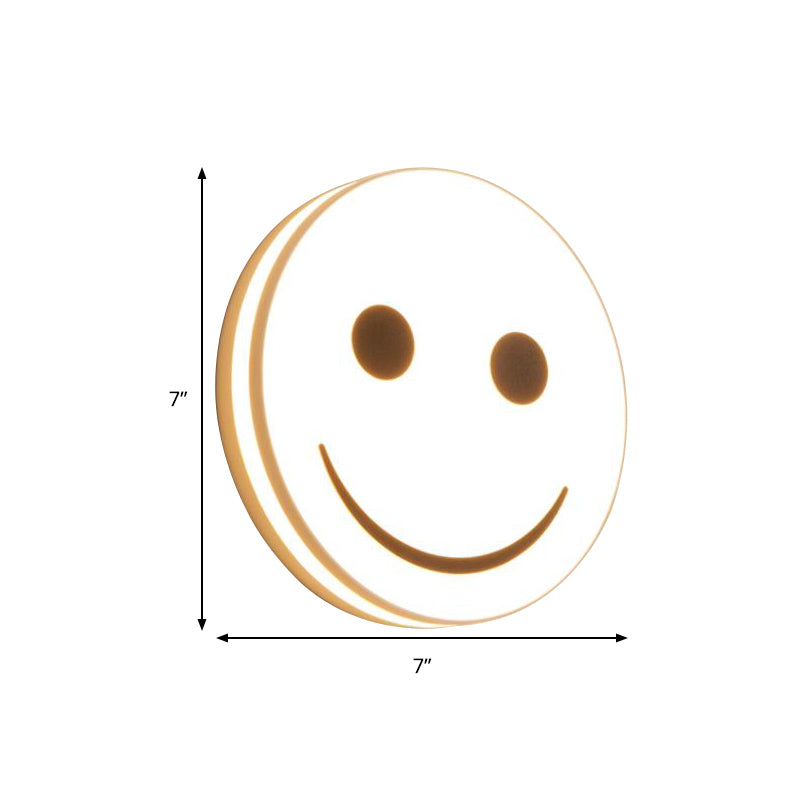 Vivolux | Runde Flächenleuchte mit Smile Emoji LED Mini Einbaulampe mit Acrylschirm