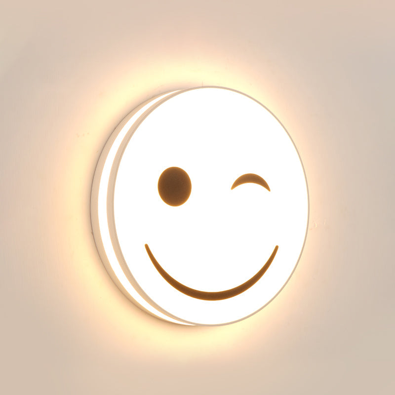 Vivolux | Runde Flächenleuchte mit Smile Emoji LED Mini Einbaulampe mit Acrylschirm