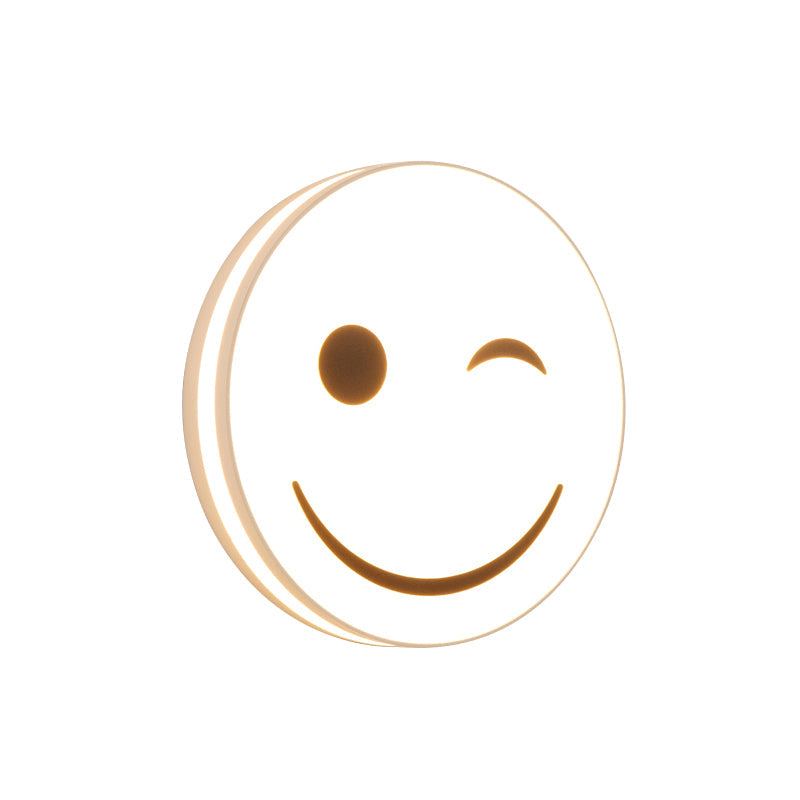Vivolux | Runde Flächenleuchte mit Smile Emoji LED Mini Einbaulampe mit Acrylschirm
