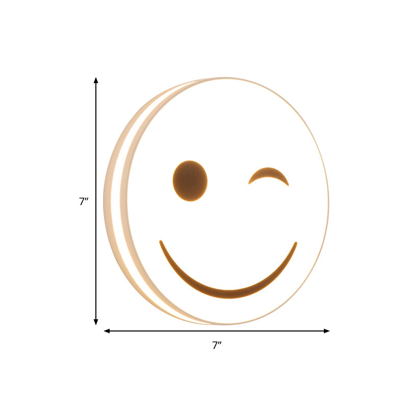 Vivolux | Runde Flächenleuchte mit Smile Emoji LED Mini Einbaulampe mit Acrylschirm