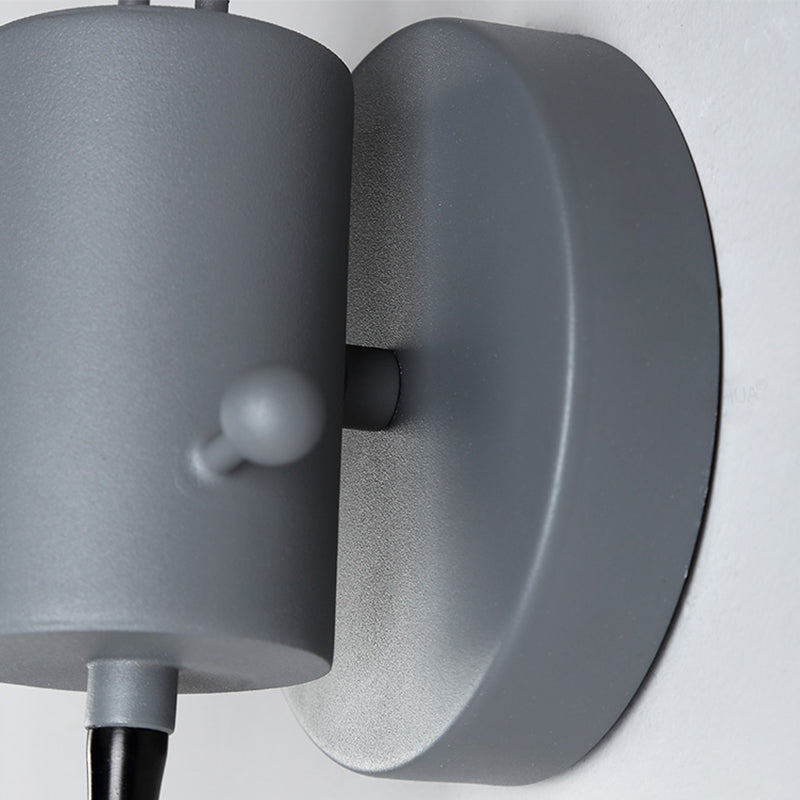 Vivolux | Open Bulb Verstelbare Wandlamp Modernistisch Metaal 1 Hoofd Wandmontage Verlichting in Grijs/Wit/Groen