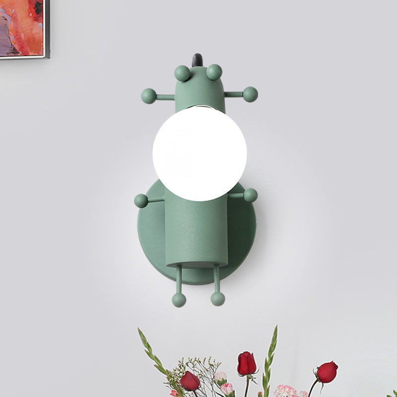 Vivolux | Open Bulb Verstelbare Wandlamp Modernistisch Metaal 1 Hoofd Wandmontage Verlichting in Grijs/Wit/Groen