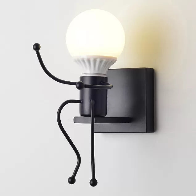Vivolux | Zittende Mensen Vormige Wandlamp Eentje Bulb Moderne Stijl Metaal Nachtlamp voor Slaapkamer