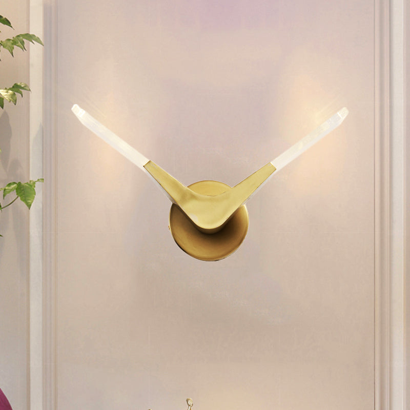 Vivolux | V-vormige metalen wandlamp Simpliciteit gouden LED wandmontage lichtarmatuur in warm/wit licht