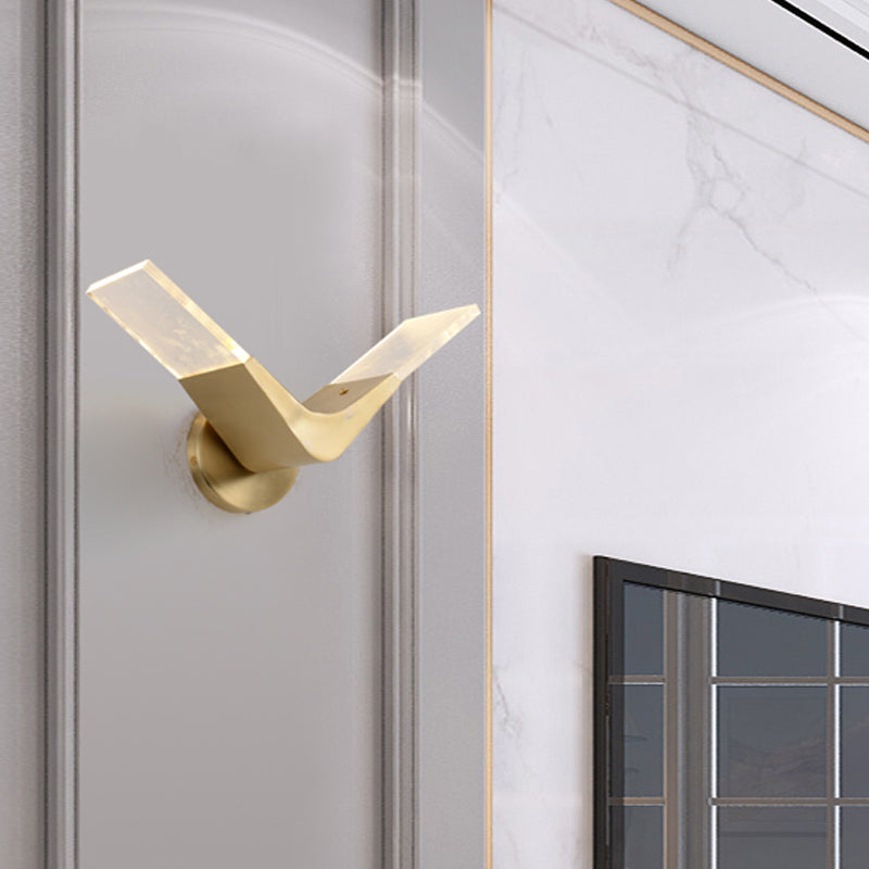 Vivolux | V-vormige metalen wandlamp Simpliciteit gouden LED wandmontage lichtarmatuur in warm/wit licht
