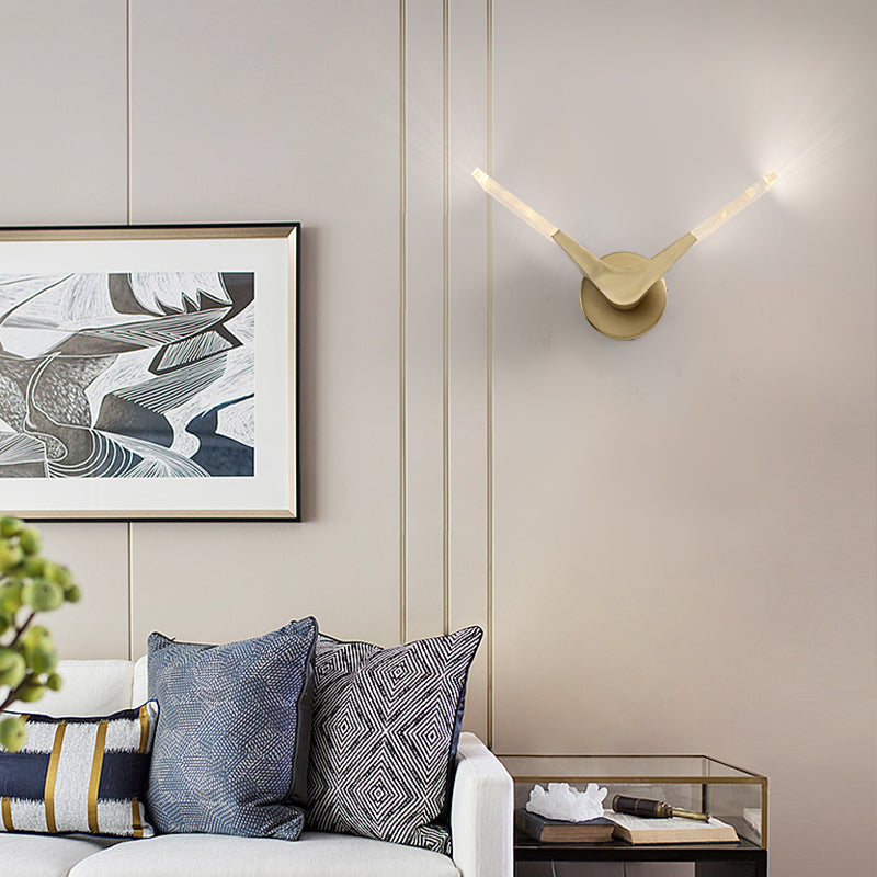 Vivolux | V-vormige metalen wandlamp Simpliciteit gouden LED wandmontage lichtarmatuur in warm/wit licht
