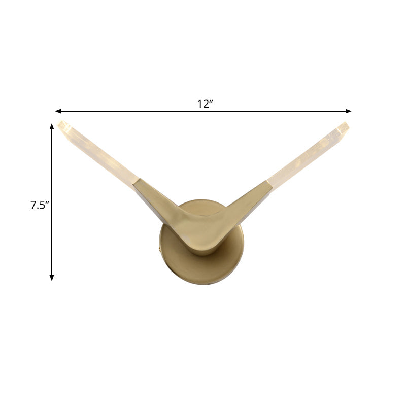 Vivolux | V-vormige metalen wandlamp Simpliciteit gouden LED wandmontage lichtarmatuur in warm/wit licht