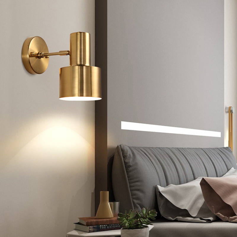 Vivolux | Verstelbare 1 Kop Mini Wandlamp Eenvoudige Gouden Afwerking IJzeren Ronde Wandspotlight, 5"/5,5" Breed