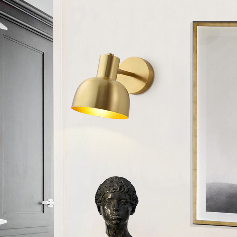 Vivolux | Verstelbare 1 Kop Mini Wandlamp Eenvoudige Gouden Afwerking IJzeren Ronde Wandspotlight, 5"/5,5" Breed