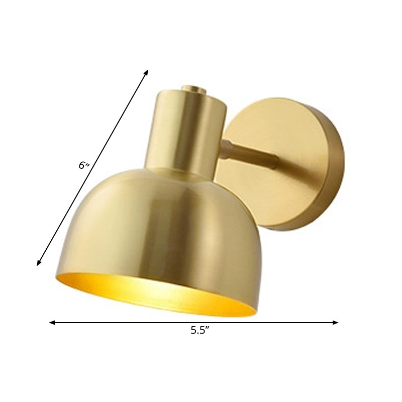Vivolux | Verstelbare 1 Kop Mini Wandlamp Eenvoudige Gouden Afwerking IJzeren Ronde Wandspotlight, 5"/5,5" Breed