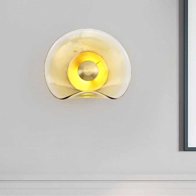 Vivolux | Runde Gold Glas Wandlampe Kolonial 1 Kopf Flush Mount Wand Leuchte für Wohnzimmer