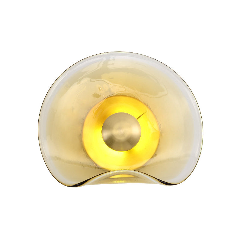 Vivolux | Runde Gold Glas Wandlampe Kolonial 1 Kopf Flush Mount Wand Leuchte für Wohnzimmer