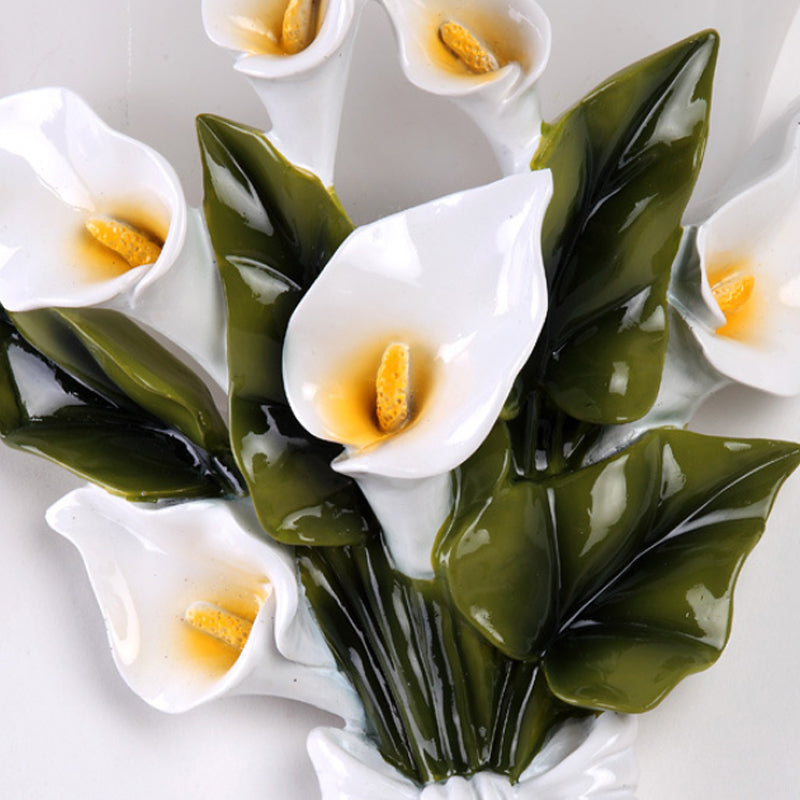 Vivolux | Resin Bouquet Flush Mount Moderne 1 Licht Wandlamp Sconces in Zwart/Groen met Opal Frosted Glas