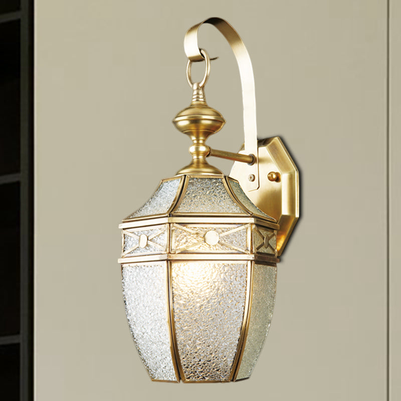 Vivolux | Traditionele Lantaarn Wandlamp 1-Lamp Metaal Wandverlichting Fixture in Messing voor Buiten