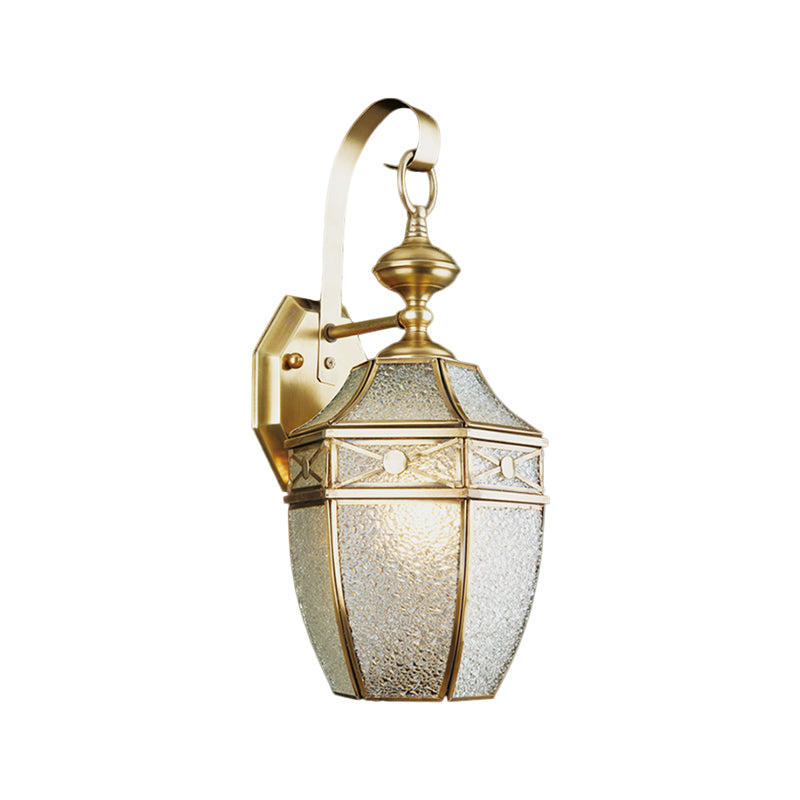 Vivolux | Traditionele Lantaarn Wandlamp 1-Lamp Metaal Wandverlichting Fixture in Messing voor Buiten