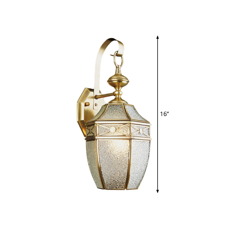 Vivolux | Traditionele Lantaarn Wandlamp 1-Lamp Metaal Wandverlichting Fixture in Messing voor Buiten