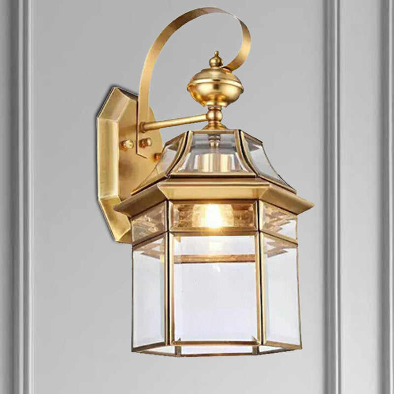 Vivolux | 1 Gloeilamp Wandlamp Traditionele Open Onderkant Metaal Wandverlichting Armatuur in Messing voor Woonkamer