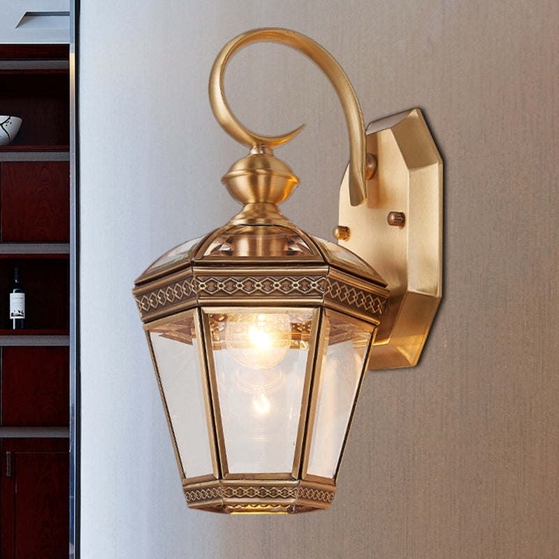 Vivolux | Traditioneel Geometrisch Wandmontage Licht Enkele Gloeilamp Messing Metalen Wandarmatuur voor Balkon, 6"/7.5" Breed