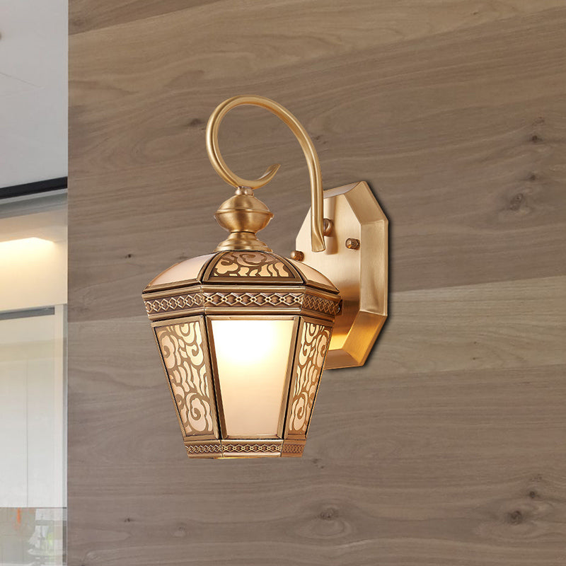 Vivolux | Traditioneel Geometrisch Wandmontage Licht Enkele Gloeilamp Messing Metalen Wandarmatuur voor Balkon, 6"/7.5" Breed