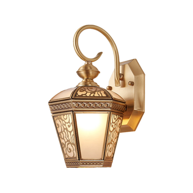 Vivolux | Traditioneel Geometrisch Wandmontage Licht Enkele Gloeilamp Messing Metalen Wandarmatuur voor Balkon, 6"/7.5" Breed