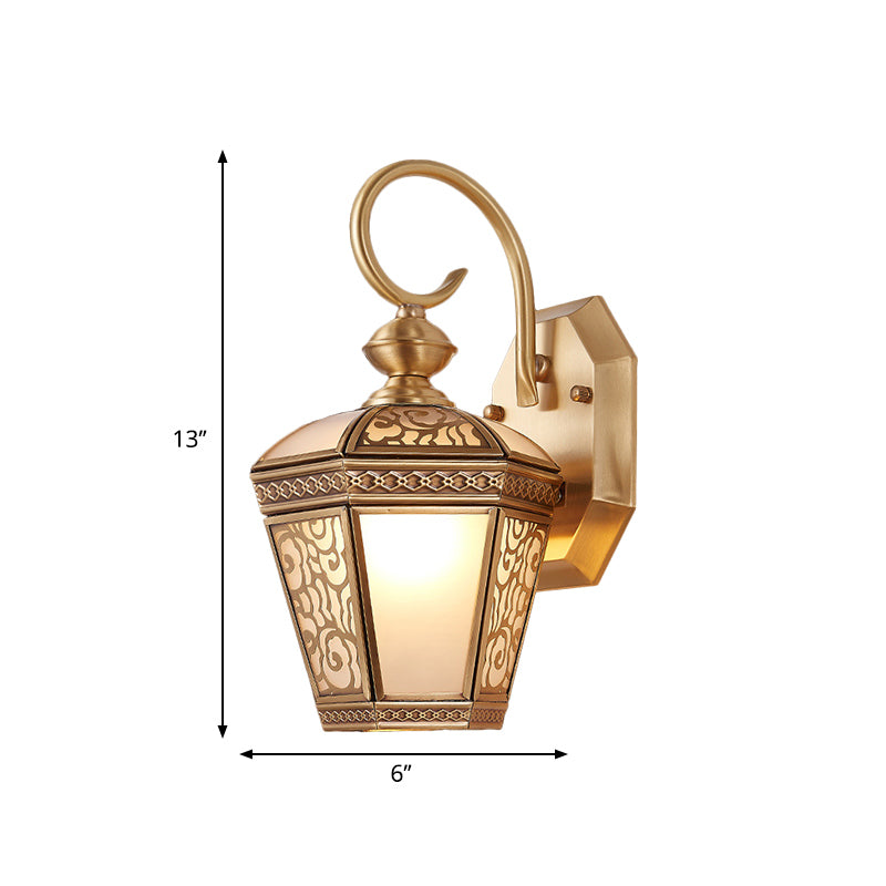 Vivolux | Traditioneel Geometrisch Wandmontage Licht Enkele Gloeilamp Messing Metalen Wandarmatuur voor Balkon, 6"/7.5" Breed