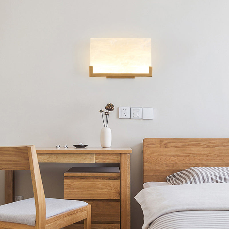 Vivolux | Rechthoekige Acryl Wandlamp Classic 1 Licht Bedside Wandgemonteerde Verlichting in Wit