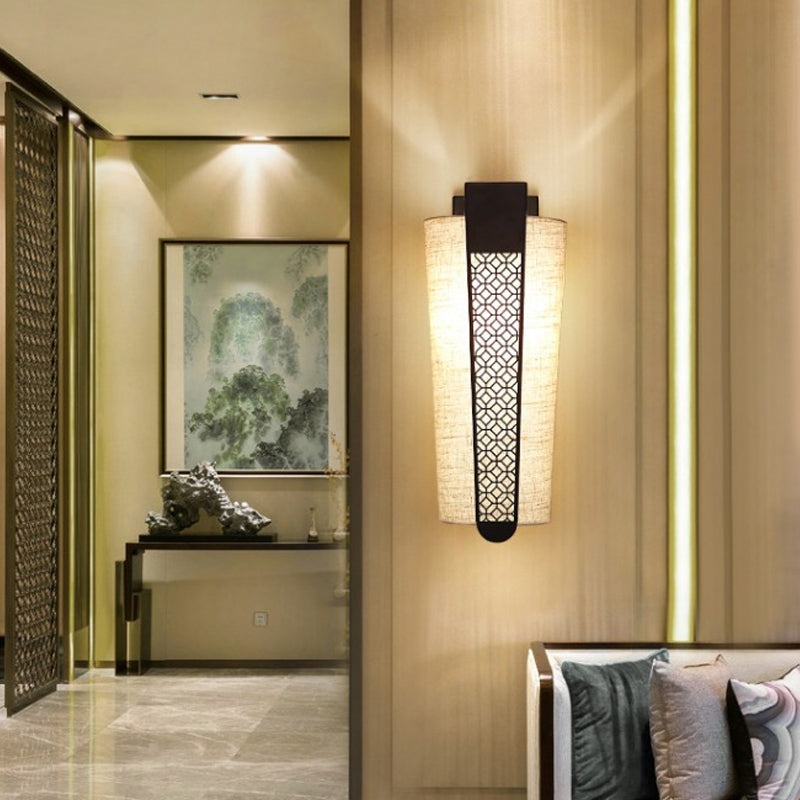 Vivolux | Schwarz Cloud/Trellis/Linear Wandbeleuchtung Traditionelle 1 Licht Flur Wandleuchte mit Zylinder Schirm