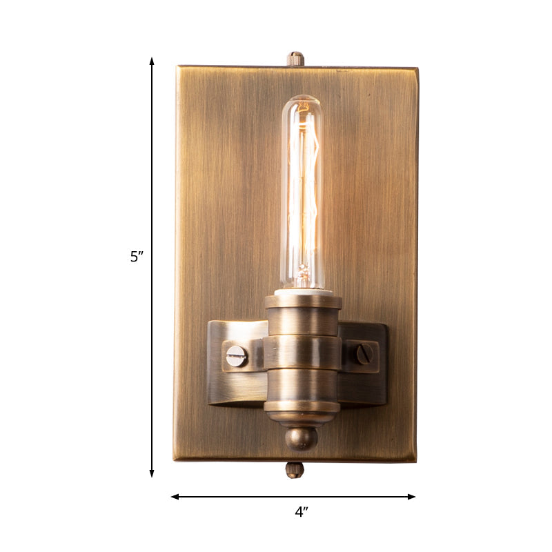 Vivolux | 1/2 Köpfe Bare Bulb Wandleuchte Vintage Bronze Metall Wandmontage Lampenarmatur mit rechteckiger Rückplatte