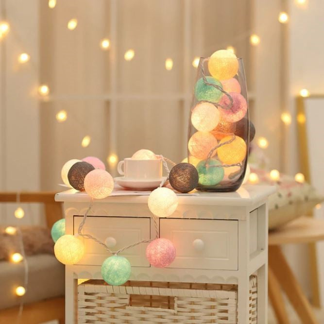 Vivolux | Royallure Baumwollballon-Lichterkette – Gemütliche Dekoration für Zuhause & Feiern
